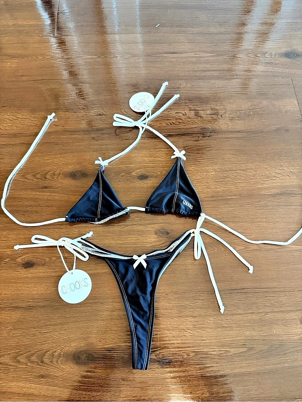 Chooks Black Bikini Set Size Large NWT